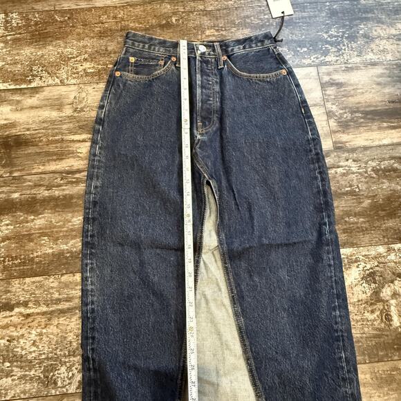 RE/DONE Midi Denim Skirt Womens 26 Blue Heritage Rinse Organic Cotton NEW - Picture 11 of 14